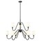 Z-Lite Gianna Chandelier, 9-Light, 46 In.W x 28.25 In.H, Matte Black/White 7509-9-46MB - alternate 1